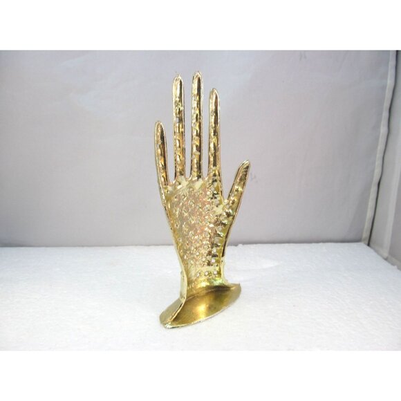 Vintage Gold Plated Hand Display Stand For Earrings Signed Torino - Picture 4 of 9